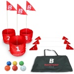 bucketgolf Game 3 Hole Starter Set - New Outdoor Yard Golf Game Levels Family