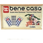 Bene Casa - Cuban Flag Double Nines Dominoes Set - 2-10 Players - Wooden Box