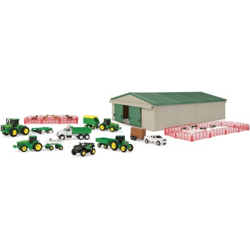 John Deere Die-Cast Farm Toys Playset - 1:64 Scale - Includes Farm Animals,
