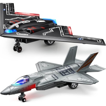 Geyiie Plane Toys for Kids, Diecast Airplane Toys Military Fighter Jet Toys