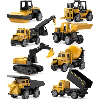 Geyiie Alloy Small Construction Cars Vehicles, Die Cast Mini Construction Truck