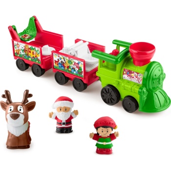 Fisher-Price Little People Toddler Toy Musical Christmas Train with Santa Elf