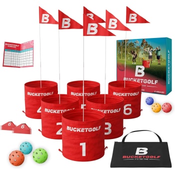 bucketgolf The Ultimate Backyard Golf Game for Kids and Adults - Portable 6 Hole