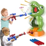 Movable Dinosaur Shooting Toys for Kids 5-7 with 2 Air Pump Gun, Target Shooting