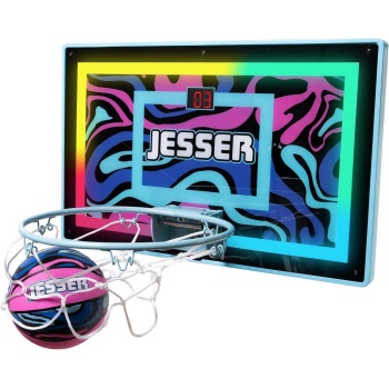 Jesser Hoop Over The Door Mini Basketball Hoop – 2 Gameplay Modes: Shot Clock or