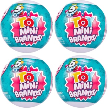 5 Surpise Toys Mystery Capsule Real Miniature Brands Collectible Toy (4 Pack) by