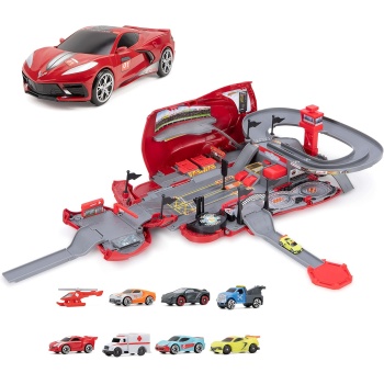 Micro Machines Corvette Raceway Transforming Corvette into Raceway Playset