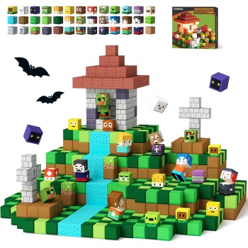 GobiDex 100PCS Magnetic Blocks Game-Based Kid Building Toys for Boys Girls 3+