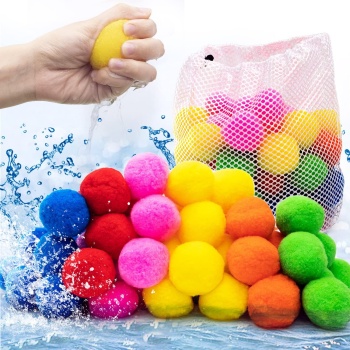 50 Water Soaker Balls Reusable Water Balloons Splash Balls Pool Water Toys