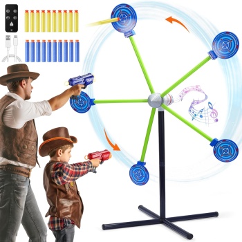 2-Player Shooting Game Toy,Foam Dart Toy Gun with Auto Reset Rotating Shooting