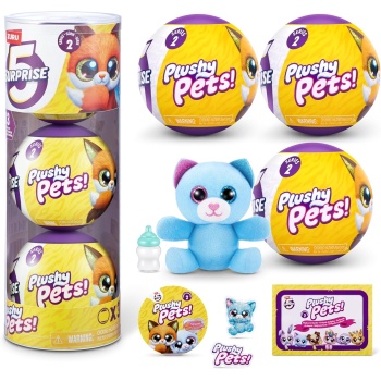 5 Surprise Plushy Pets Series 2 (3 Pack) by ZURU, Collectible Mystery Capsule