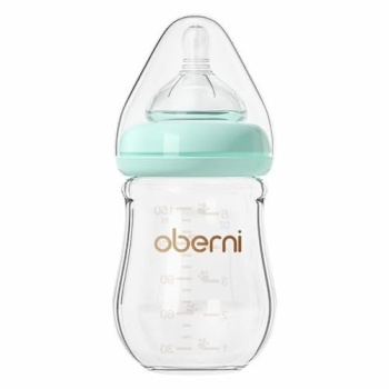 Glass Baby Bottles, Anti Colic Breastfeeding Bottle with Natural Response Nipple
