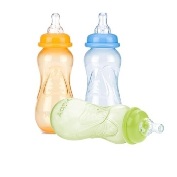 Nuby Non-Drip Standard Neck Bottles, 10 Ounce, Colors May Vary