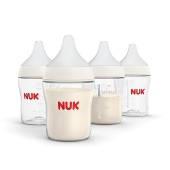 NUK Perfect Match Slow Flow 2-in-1 Natural and Anti-Colic Bottle, 5oz., 4 Pack