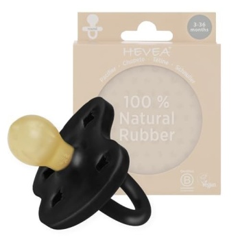 HEVEA Natural Rubber Pacifier Round 3-36 Months – Hygienic One Piece Design