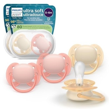 Philips Avent Ultra Soft Pacifiers - Orthodontic Design, for Babies 0-6 Months