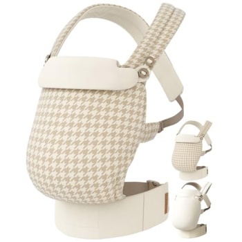 Reversible Baby Carrier, Khaki Solid & Houndstooth; Lightweight & Breathable