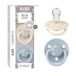 BIBS De Lux Liberty Soother 2-Pack, BPA Free Dummy Pacifier, Round Nipple