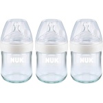 NUK Simply Natural Glass Baby Bottles, 4 oz, 3 Pack