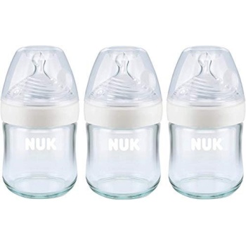 NUK Simply Natural Glass Baby Bottles, 4 oz, 3 Pack