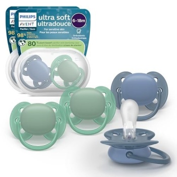 Philips Avent Ultra Soft Pacifiers - Orthodontic Design, for Babies 6-18 Months