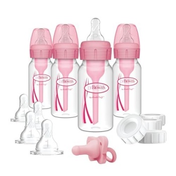 Dr. Brown's Anti-Colic Baby Feeding Set with Slow Flow Nipples, Travel Caps